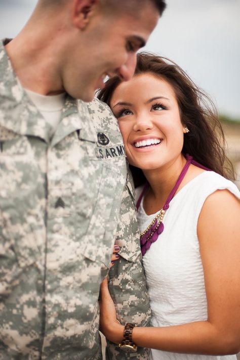 military weddings, military wedding blog Military Couple Pictures, Military Couple Photography, Military Engagement Photos, Grooms And Groomsmen, Man In Uniform, Army Wedding, Military Photography, Engaged Couples Photography, Military Couples