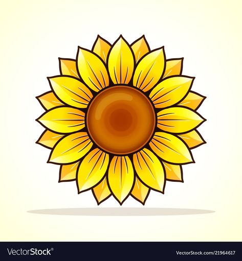 Yellow sunflower icon design Royalty Free Vector Image Sunflower Icon, Sunflower Vector, Yellow Drawing, Sunflower Template, Sunflower Illustration, Sunflower Images, Sunflower Drawing, Flower Drawing Tutorials, Flower Icons