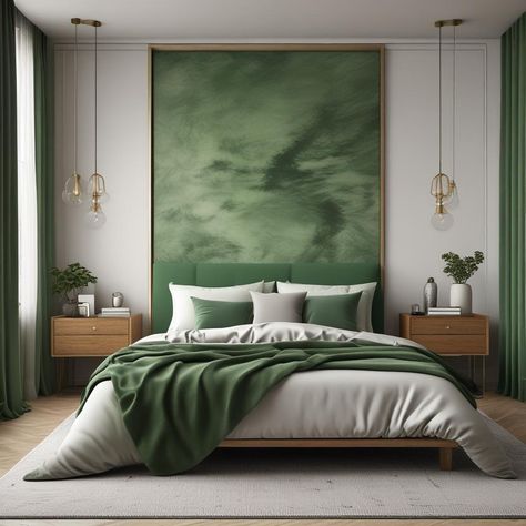 🌿 Cozy bedroom with a green theme. Comfy bed with green headboard, soft bedding, and mix of pillows. Green art on wall, trendy hanging lights, simple nightstand with a lamp, and a bit of nature with a plant. 🛌💡🖼️🪴✨
#odastudioAI #odaAIstudio #odastudio
#bedroomdecor #bedroomdesign #bedroomideas #bedroominspiration #modernbedroom #cozybedroom #bedroomstyle #masterbedroom #bedroominterior #minimalistbedroom Green Wallpaper Bedroom, Art On Wall, Bedroom 2023, Pillows Green, Green Headboard, Simple Nightstand, Showroom Decor, Green Oasis, Go Wallpaper