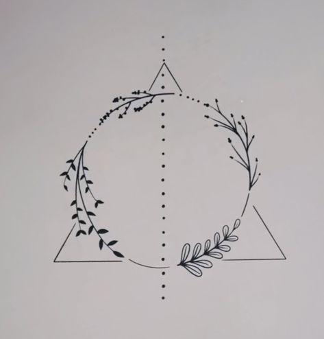 Small Friendship Tattoos, Hallows Tattoo, Always Tattoo, Hunter Tattoo, Bookish Tattoos, Potter Tattoo, Triangle Tattoos, Harry Potter Tattoos, Vine Tattoos