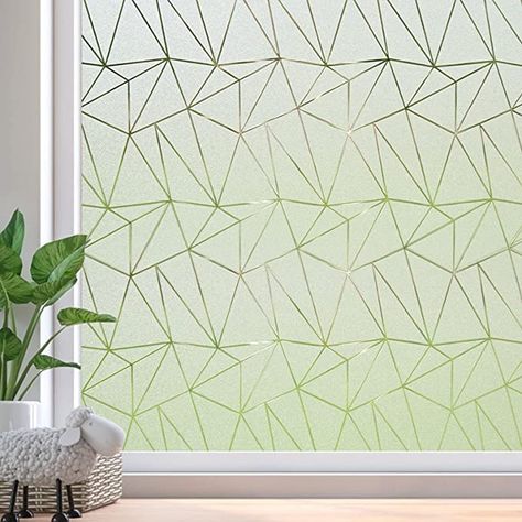 Amazon.com: Coavas Privacy Window Film Frosted Window Clings Sun UV Blocking Bathroom Glass Door Stickers Non Adhesive Opaque Vinyl Self Static Cling Decorative Covering (11.8 x 78.7 Inch,Pure Geometry Triangle) : Home & Kitchen Door Window Covering, Window Privacy Film, Frosted Glass Window, Frosted Window Film, Door Coverings, Stained Glass Window Film, Frosted Windows, Christmas Window Decorations, Privacy Film