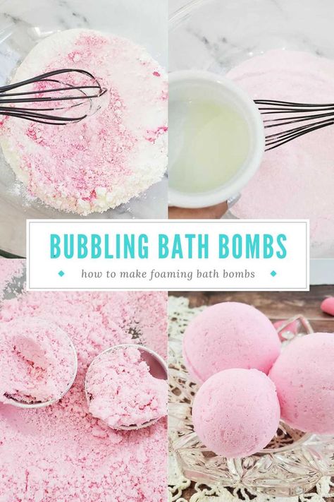 Bath Fizzies Diy, Bath Bomb Recipe Easy, Bath Boms Diy, Bubbling Bath Salts, Diy Bath Soak, Bath Bomb Recipe, Bubble Bath Bomb, Colorful Bubbles, Bath Fizz