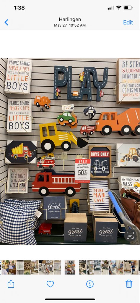 Truck And Dinosaur Bedroom, Construction Crib Bedding, Hobby Lobby Construction Decor, Little Boy Truck Room, Car And Truck Toddler Room, Construction Theme Nursery Ideas, Cars And Trucks Nursery Theme, Little Boy Construction Room, Transportation Room For Boys