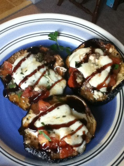 Eggplant Bruschetta, Sliced Eggplant, Parmesan Recipe, Egg Plant, Grilled Eggplant, Eggplant Parmesan, Awesome Food, Eggplant Recipes, Balsamic Glaze