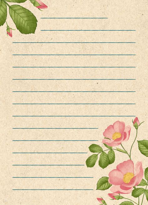 Aesthetic Note Paper Template, Notebook Background Paper, Lined Paper Background, Paper Template Design, Memo Template, Vintage Floral Backgrounds, Docs Templates, Memo Paper, Baby Blue Aesthetic