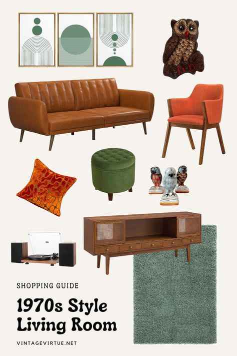 Dive into the 1970s era and embrace the fun, playfulness, and experimentation that characterized living room décor of the time. Be bold with colors, patterns, and accessories! Retro Living Room 1970s Vintage, 70s Inspired Living Room Modern, Retro Interior Design Living Rooms, 1970s Furniture Living Rooms, 1970 Interior Design 70s Decor, 70 Home Decor, Retro Living Room Ideas 1970s 70s Decor, Retro Sitting Room, Living Room 70s Style