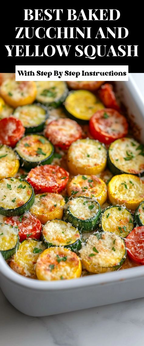 Image for Best Baked Zucchini and Yellow Squash Roasted Zucchini And Yellow Squash, Zucchini And Yellow Squash Recipes, Zucchini And Squash Recipes, Baked Zucchini Recipes, Baked Squash And Zucchini Recipes, Squash And Zucchini Recipes, Baked Summer Squash, Sauteed Yellow Squash, Squash In Oven