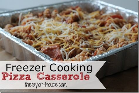 Freezer Meals, Pizza Casserole Freezer Meal Ideas, Freezer Casseroles, Persnickety Plates, Sauce Packaging, Freezer Dinners, Freezer Friendly Meals, Freezable Meals, Freezer Meal Planning, Make Ahead Freezer Meals