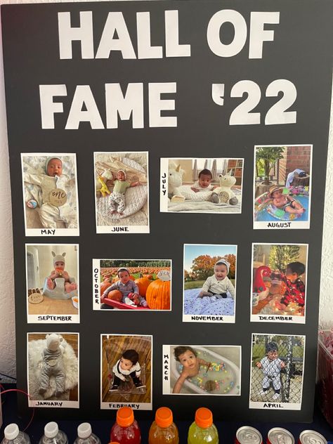 Hall of Fame first year monthly photo poster board 
#baseball
#baseballparty
#firstbirthday
#rookieoftheyear
#rookieyear Rookie Of The Year First Birthday Hall Of Fame, Hall Of Fame First Birthday, Photo Poster Board, Birthday Hall, Bday Photoshoot, Rockies Baseball, Baseball Hall Of Fame, Milestone Pictures, Toddler Birthday Party