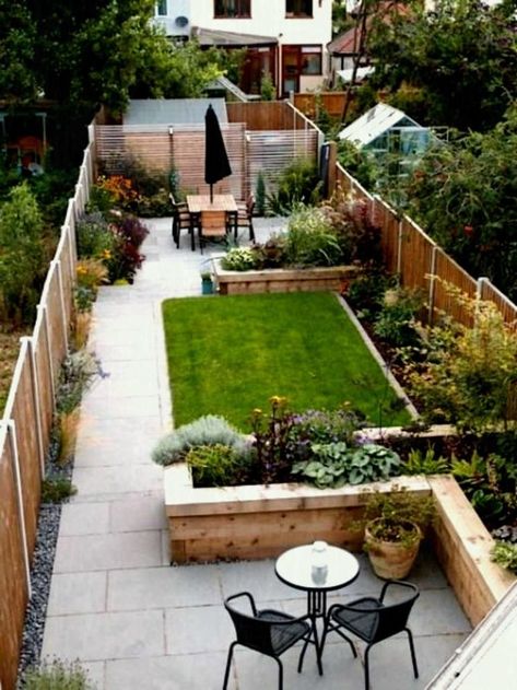 Narrow Backyard Ideas, Small Backyard Garden, Garden Design Pictures, Moderne Have, Narrow Garden, Minimalist Garden, Garden Design Layout, Vegetable Gardens, Have Inspiration