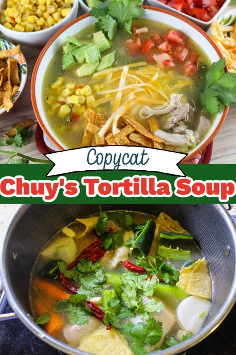 Chuy's Tortilla Soup Chuys Copycat Tortilla Soup, Chuys Chicken Tortilla Soup Copycat, Copycat Chuys Tortilla Soup, Chuys Tortilla Soup Recipe Crock Pot, Copycat El Chico Tortilla Soup, Jim’s Restaurant Tortilla Soup, Chuy's Chicken Tortilla Soup, Chuy's Tortilla Soup Recipe, Chuys Recipes