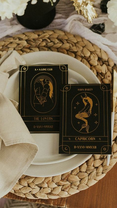 Tarot Card Place Cards, Midnight Wedding, Dark Love, Autumn Wedding, Wedding Dreams, Wedding Signage, Wedding Seating, Wedding Place Cards, Wedding Menu