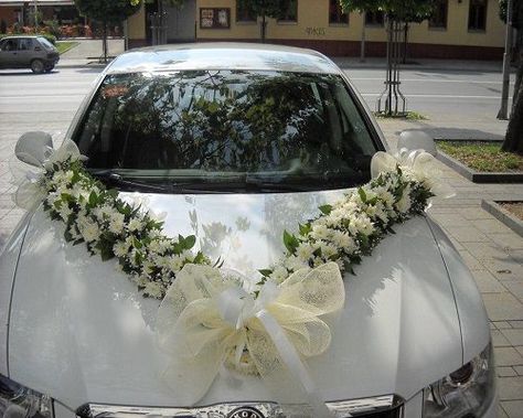 White Wedding Car by mery0102 on DeviantArt Wedding Car Deco, Bridal Car, Wedding Car Decorations, Car Deco, Flower Delivery Service, Indian Wedding Decorations, Wedding Stage, Wedding Ceremony Decorations, Church Decor