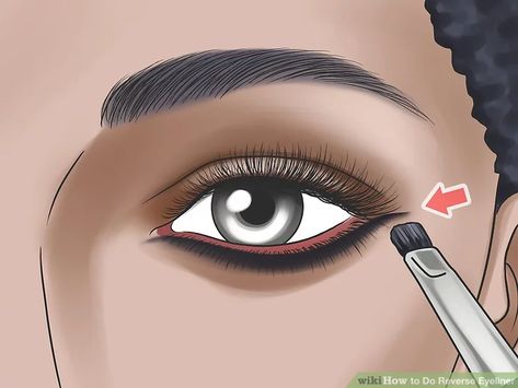 How to Do Reverse Eyeliner: 10 Steps (with Pictures) - wikiHow Life How To Line Your Eyes, How To Apply Eyeliner For Beginners Step By Step Simple, Inner Corner Eyeliner Tutorials, Eyeliner Over 40 For Women, How To Do Eyeliner For Beginners, Reverse Eyeliner, How To Put Eyeliner, How To Use Eyeliner, Bold Eyeshadow