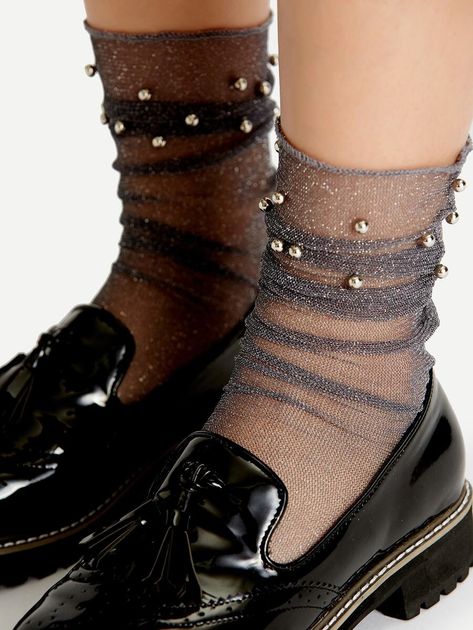 Glitter Socks Outfit, Mesh Socks Outfit, Sparkly Socks, Tulle Socks, Glitter Outfit, Glitter Socks, Mesh Socks, Sheer Socks, Sock Outfits