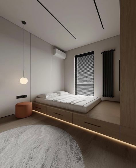 Muji Room, Black Mode, Muji Style, Platform Bedroom, Beautiful Bedroom Designs, Condo Design, Small Room Design, Dreamy Bedrooms, Sun Valley