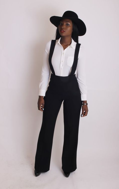 Womens Suspenders Outfit, Suspenders Outfit, Suspenders For Women, Chique Outfits, Suspender Pants, Blazer Designs, Tall Clothing, Tall Women, Dress Outfit