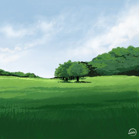 #grassland #trees #green #grass #biome #terrain #landscape #realism #realisticart #digitalart #art #artwork #addiesketches Grass Landscape Drawing, Grass Digital Art, Grassland Drawing, Ground Drawing, Grassland Biome, Foliage Illustration, Camping Drawing, Plains Landscape, Grass Drawing