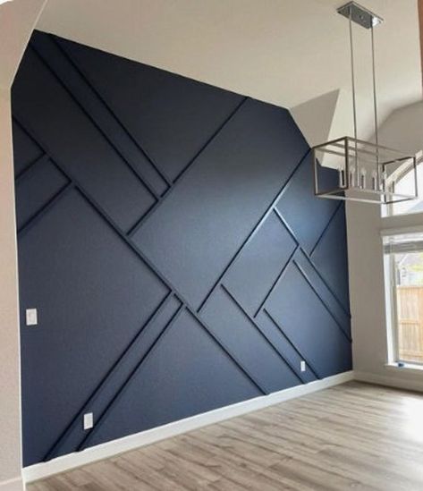 3d Wall Ideas Home Decor, Wood On Wall Design, Dimensional Wall Design, 2 Story Accent Wall Ideas, Abstract Feature Wall, Accent Wall Wood Slats, Living Room Wall Accent Ideas, Simple Wall Paneling Ideas, Bedroom Accent Wall Designs