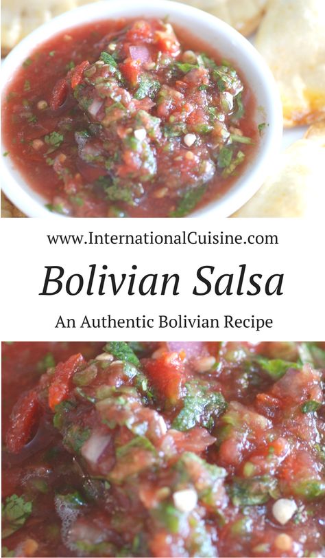 This is the staple salsa found on every Bolivian table.  Get the easy recipe and be sure to join the culinary journey around the world. Bolivia Food, Bolivia Recipes, Bolivian Recipes, Bolivian Cuisine, Foreign Recipes, Bolivian Food, Latino Food, South American Recipes, Latin American Recipes