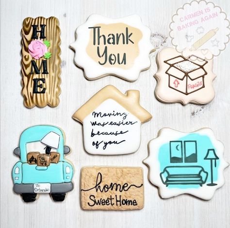 Carmen Is Baking Again on Instagram: “Moving cookie set. Thank you friend! @carmenisbaking_again #carmenisbakingagain #cookies #decoratedcookies #decoratedsugarcookies…” Thank You Friend, Cookies Decorated, Sugar Cookies Decorated, Cookie Decorating, Lake House, Sugar Cookie, Sweet Home, Thank You, Lake