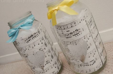 DIY Sheet Music Mason Jar Centerpieces Band Banquet Ideas, Music Centerpieces, Music Notes Decorations, Music Theme Party, Music Table, Banquet Decor, Music Themed Parties, Piano Recital, Banquet Ideas