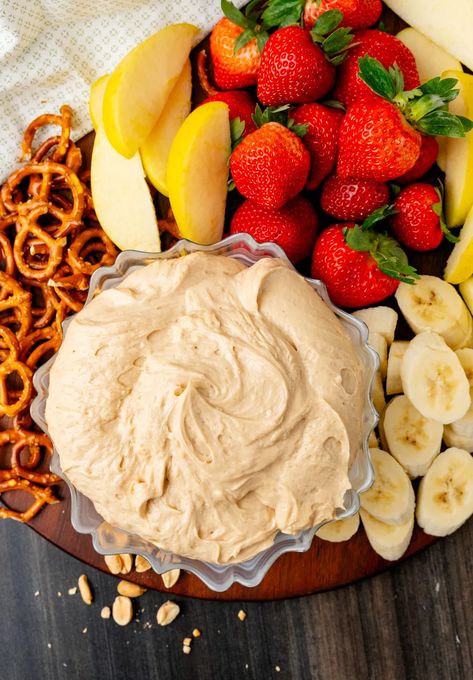 When you’re craving something light, creamy, and satisfying, no-bake Peanut Butter Dip is the answer! Perfect for pairing with fresh fruit or your favorite savory snacks, it makes a crazy good protein-loaded treat for after school or when you are entertaining. Best Dessert Dips, Dessert Dips For Parties, Cinnamon Sugar Desserts, Easy Dessert Dips, Dessert Dip Recipes, A Southern Soul, Peanut Butter Dip, Apple And Peanut Butter, Peanut Butter Sauce