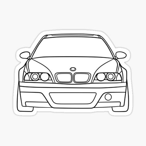 E46 E46 Drawing, Bmw E46 330, Dodge Art, E46 Touring, E46 Coupe, M3 E46, Bmw Art, Weird Drawings, Car Silhouette