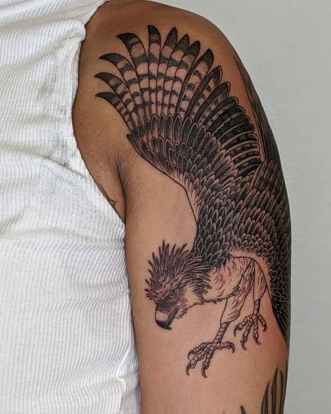 Philippine Eagle Tattoo Design, Philippine Eagle Tattoo, An Eagle Tattoo, Tattoo Design Minimalist, Eagle Tattoo Design, Philippine Eagle, Eagle Decor, Hawk Tattoo, Filipino Tattoos