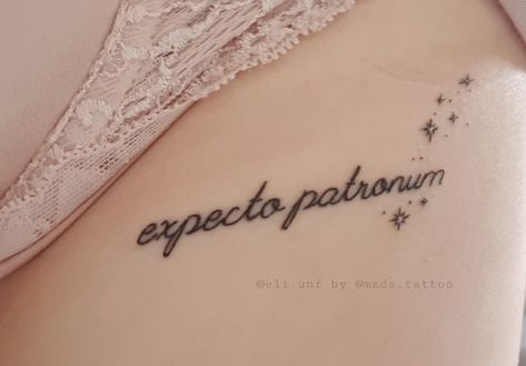 @eli.unf first harry potter tattoo Expecto Patronum Tattoo, Slytherin Tattoo, Slytherin Green, Harry Potter Expecto Patronum, Harry Tattoos, Book Tattoos, Potter Tattoo, Tattoos Inspiration, Expecto Patronum