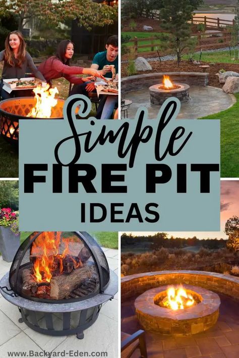 Fire Pit Landscaping Ideas, Easy Outdoor Projects, Fire Pit Seating Area, Easy Fire Pit, Fire Pit Materials, Fire Pit Ideas, Cement Patio, Modern Fire Pit, Fire Pit Landscaping