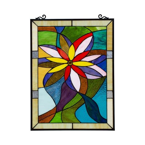 Stained Glass Window Panel, Louis Comfort Tiffany, Stained Glass Panels, Stained Glass Window, Tiffany Style, Stained Glass Patterns, Big Flowers, Window Panels, Tropical Floral