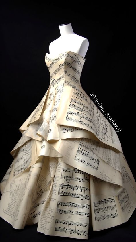 Unconventional Materials Fashion, Trashion Show Recycled Fashion, Paper Dress Fashion, News Paper Dress, Billie Eilish Interview, Recycled Dress Ideas, Vishma Maharaj, Recycled Gown, Paper Dress Art