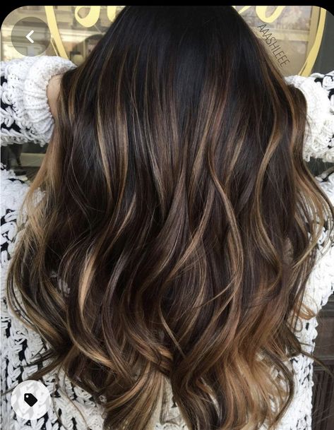 Dipped Hair, Highlights For Dark Brown Hair, Brown Hair Shades, Brown Ombre Hair, Hair With Highlights, Perfect Hair Color, Black Hair With Highlights, Dark Hair With Highlights, Brown Hair Balayage