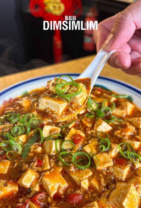 Cook the best mapo tofu recipe at home. Restaurant-style results with this authentic Sichuan dish. Get full recipe on dimsimlim.com Mapo Tofu Recipe, Soft Tofu, Sichuan Peppercorn, Mapo Tofu, Tofu Recipe, Tofu Dishes, Onion Chicken, Spicy Pork, Spicy Chili