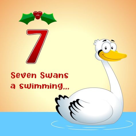 Seven Swans, 12 Days, Game Themes, Vector Hand, 12 Days Of Christmas, Homemade Christmas, Vector Photo, Thing 1 Thing 2, Graphic Resources