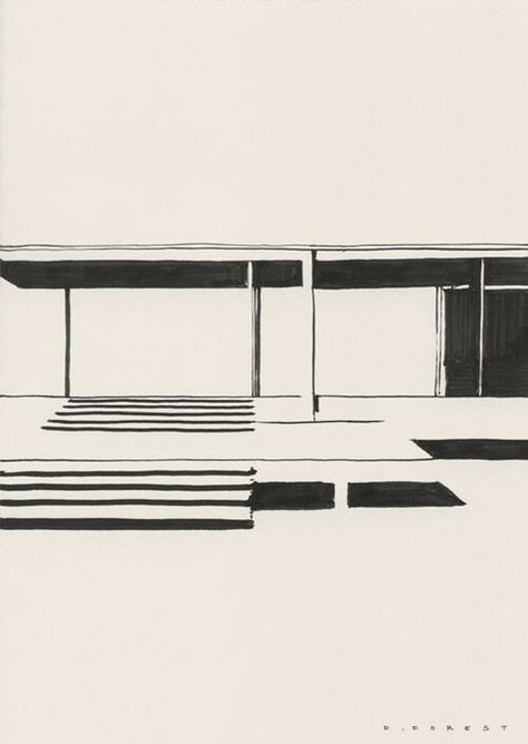 2d Architecture Drawing, Frederic Forest, Grain Art, Conceptual Model Architecture, Barcelona Pavilion, Conceptual Sketches, Architecture Drawing Sketchbooks, Architecture Sketchbook, Architecture Design Sketch