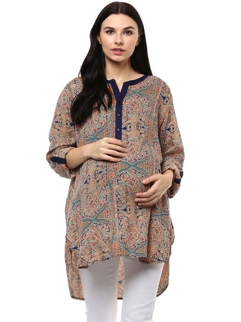 This ultra-soft & easy to wear Maternity & Nursing Tunic is an everyday pregnancy essential. Made of soft and breathable rayon, featuring the button-closure split neckline, long sleeves, contrast pipe trim detail, and high-low hem. Half button-up placket at front allows for easy access to breastfeeding. It is a must-have tunic top for pregnancy & breastfeeding.

#MaternityWear #MaternityClothes #NursingWear #MaternityTop Tunic Outfit, Maternity Nursing Clothes, Plus Size Maternity, Pregnancy Essentials, Maternity Tunic, Nursing Wear, Pregnancy Months, Pregnancy Wardrobe, Stylish Maternity