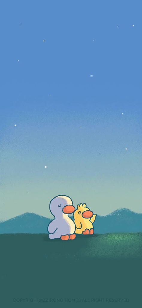 Cute Ducky Wallpapers, Aesthetic Wallpaper Duck, Duck Lockscreen, Cute Cartoon Wallpapers Iphone Wallpaper, Cute Duck Painting, Cute Duck Wallpaper, Wallpaper Cute Cartoon, Duck Wallpaper, Future Wallpaper