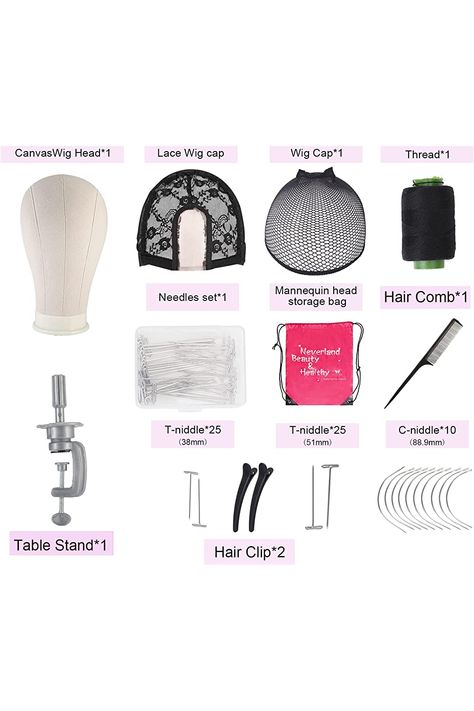 Wig Styling Tools, Wig Making Tools, Wig Tools, Hair Installation, Beauty School Cosmetology, Mannequin Head Stand, Diy Hair Wig, Head Mannequin, Hairdressing Training