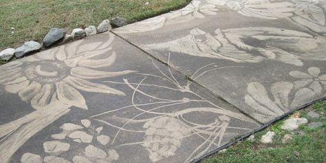 Concrete Cracks Art, Driveway Art, Concrete Pavement, Concrete Rose, Cracked Concrete, Pavement Art, Door Paint, Scratchboard Art, Power Washer