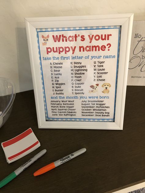 Doggy Birthday Party Games, Puppies First Birthday Party, Birthday Party For Puppy, 2nd Birthday Paw-ty, Puppy And Kitty Themed Birthday Party, Birthday Party Themes For Dogs, Puppy Themed Party Games, Food For Dog Themed Birthday Party, Diy Puppy Party Decorations