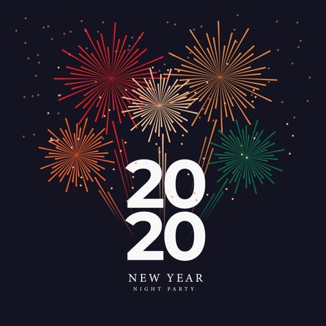 New Year Fireworks Night Party 2020 Vector And Background Happy New Year Design Ideas, 2024 Happy New Year, Happy New Year Post, Quotes Whatsapp Dp, Fireworks Night, New Year Post, Spring Festival Poster, Dp Whatsapp, Happy New Year Banner