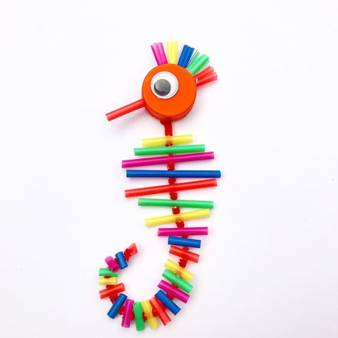 Our next project! #seahorse #kidscrafts #straw #plastic #reuse #upcycle #crafts #pipecleaners Recycling For Kids, Straw Crafts, Recycled Crafts Kids, Sea Crafts, Fun Arts And Crafts, Ocean Crafts, Upcycled Crafts, Recycled Crafts, Plastic Straw