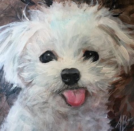 Daily Paintworks - "The Joyful Laugh" - Original Fine Art for Sale - © Annette Balesteri Maltipoo Painting, Dog Portraits Painting, Puppy Drawing, Puppy Art, Oil Painting Inspiration, Animal Portraits Art, 강아지 그림, Canine Art, Cute Paintings