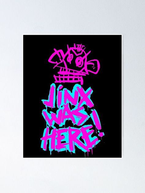 Arcane Stickers, Jinx Was Here, Arcane Design, Jinx Graffiti, Arcane Symbols, Anime Graphics, Graphic Design Images, Jinx League Of Legends, Crazy Wallpaper