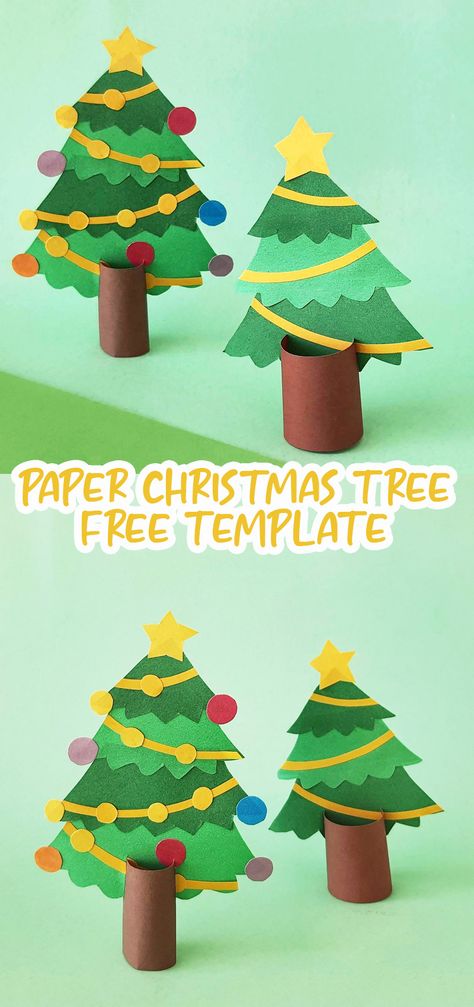 Paper Christmas Tree that Stands! 3d Christmas Tree Craft, Paper Christmas Trees Diy, 3d Paper Christmas Tree, 2d Christmas Tree, Christmas Tree Paper Craft, Craft Ideas For Beginners, Half Christmas Tree, Christmas Tree Paper, Paper Centerpieces