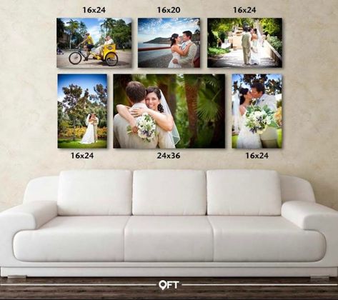 Canvas Sizes for Gallery Wall | Amanda Howse Photography Canvas Wall Collage, Canvas Photo Wall, Farmhouse Room, Wedding Canvas, Canvas Collage, Photo Wall Gallery, Wall Gallery, Inspiration Wall, Photo Canvas