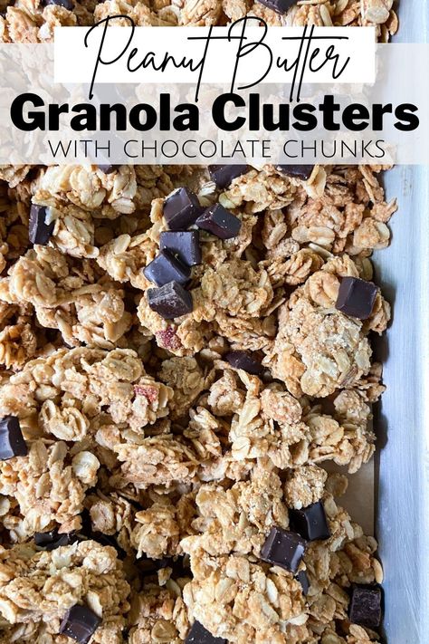 These Peanut Butter Granola Clusters are perfect for make-ahead breakfast or afternoon snacks. Made with healthy ingredients and no refined sugars, homemade granola is healthier than store-bought versions. This recipe is easy-to-make and ready in just 30 minutes. Pair granola clusters with milk or yogurt, or simply eat these with your hands. Oat Clusters Recipe, Homemade Granola Clusters, Granola Clusters Recipe, Diy Granola, How To Make Granola, Granola Bites, Granola Clusters, Sugar Free Peanut Butter, Granola Recipe Homemade