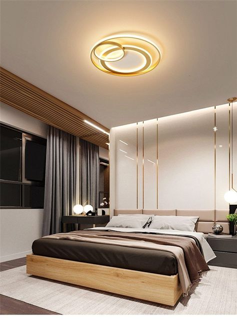 Circular Ceiling, Bedroom Interior Design Luxury, Ceiling Design Living Room, Modern Luxury Bedroom, Modern Bedroom Interior, Bed Design Modern, Bedroom False Ceiling Design, Acrylic Frame, Luxury Bedroom Master